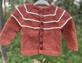 Garter Yoke Cardigan, 3-6 months