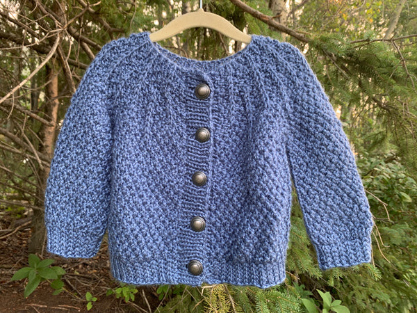 Textured Cardigan with Sunburst Yoke, 12-18 months