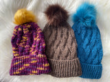 Faux Cable Toques, adult