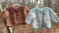 Garter Yoke Cardigan, 3-6 months