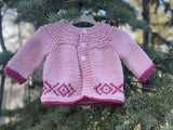 Garter Yoke Cardigan, 3-6 months
