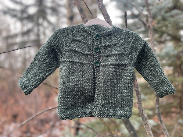 Forest Green Cardigan, 6-12 months