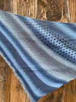 Blue Striped Triangular Shawl