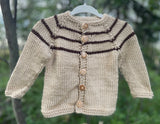 Garter Yoke Cardigan, 3-6 months