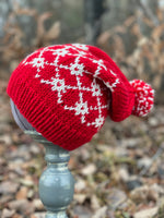 Red & White Toque, youth - S adult