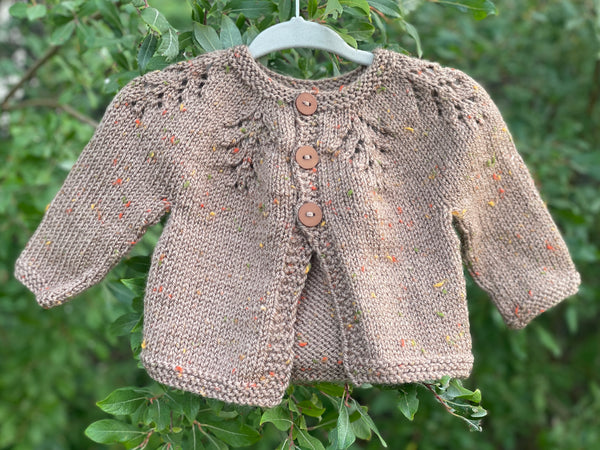 Tweed Leaf Cardigan, 3-6 months