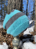Red and Gray Striped Beanie, child