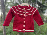 Garter Yoke Cardigan, 3-6 months