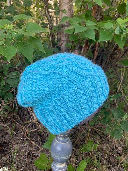 Slouchy Cabled Hat, M-L adult