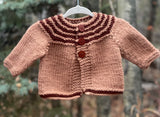 Garter Yoke Cardigan, 3-6 months