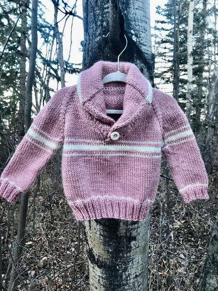 Pink & Cream Pullover, 6-12 month