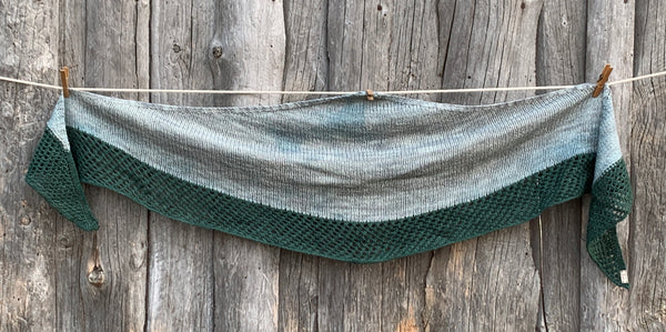 Silver and Green Triangular Shawl