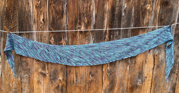 Blue and Purple Eyelet Scarf