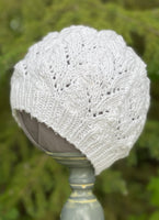 White Cotton Beanie, S-M adult