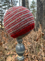 Red and Gray Striped Beanie, child