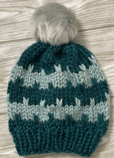 Teal & Seafoam Hat, M adult