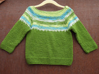 Green Pullover with Mismatched Buttons, size 2