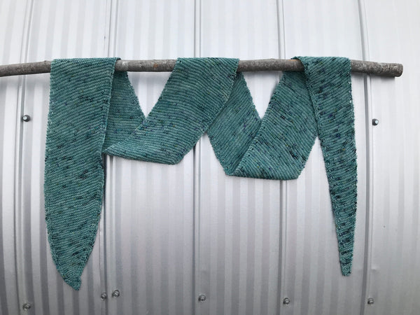 Light Teal with Eyelet Border Scarf