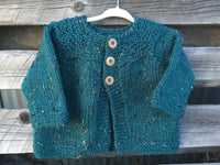 Teal Tweed Cardigan, 12-18 months