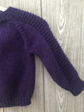 Purple Pullover with Textured Sleeves, 12-18 months