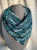 Denim and Teal Snowflake Scarf