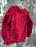 Red Tweed Pullover, size 2