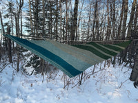 Green and Teal Striped Shawl