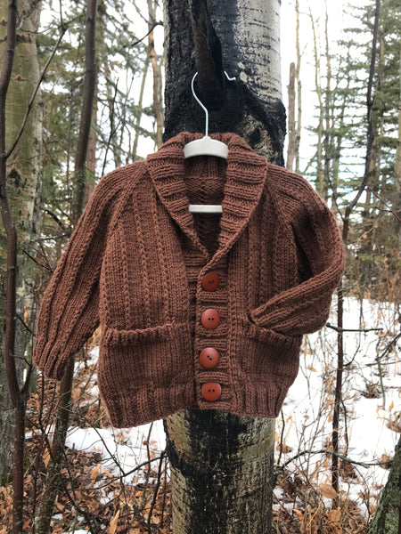 Chocolate Brown Pinstripe Cardigan, size 12-18 month