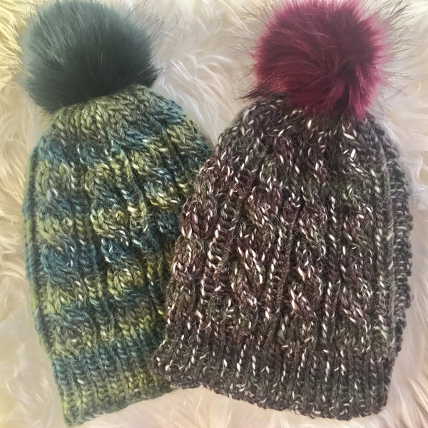 Cabled Alpaca Hats, adult