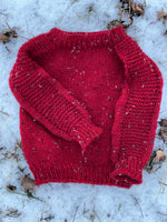 Red Tweed Pullover, size 2