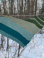 Green and Teal Striped Shawl